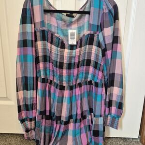 Torrid Multicolor Plaid Blouse